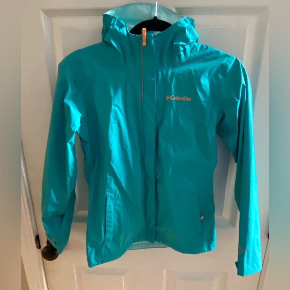 Columbia Aqua Blue Outdoor Jacket Girls Medium